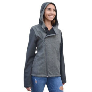 Renegade Club Diagonal Zipper‎ Fitted Jacket Size Small Grey/Black